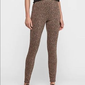 Express High Waisted Leopard Ankle Leggings